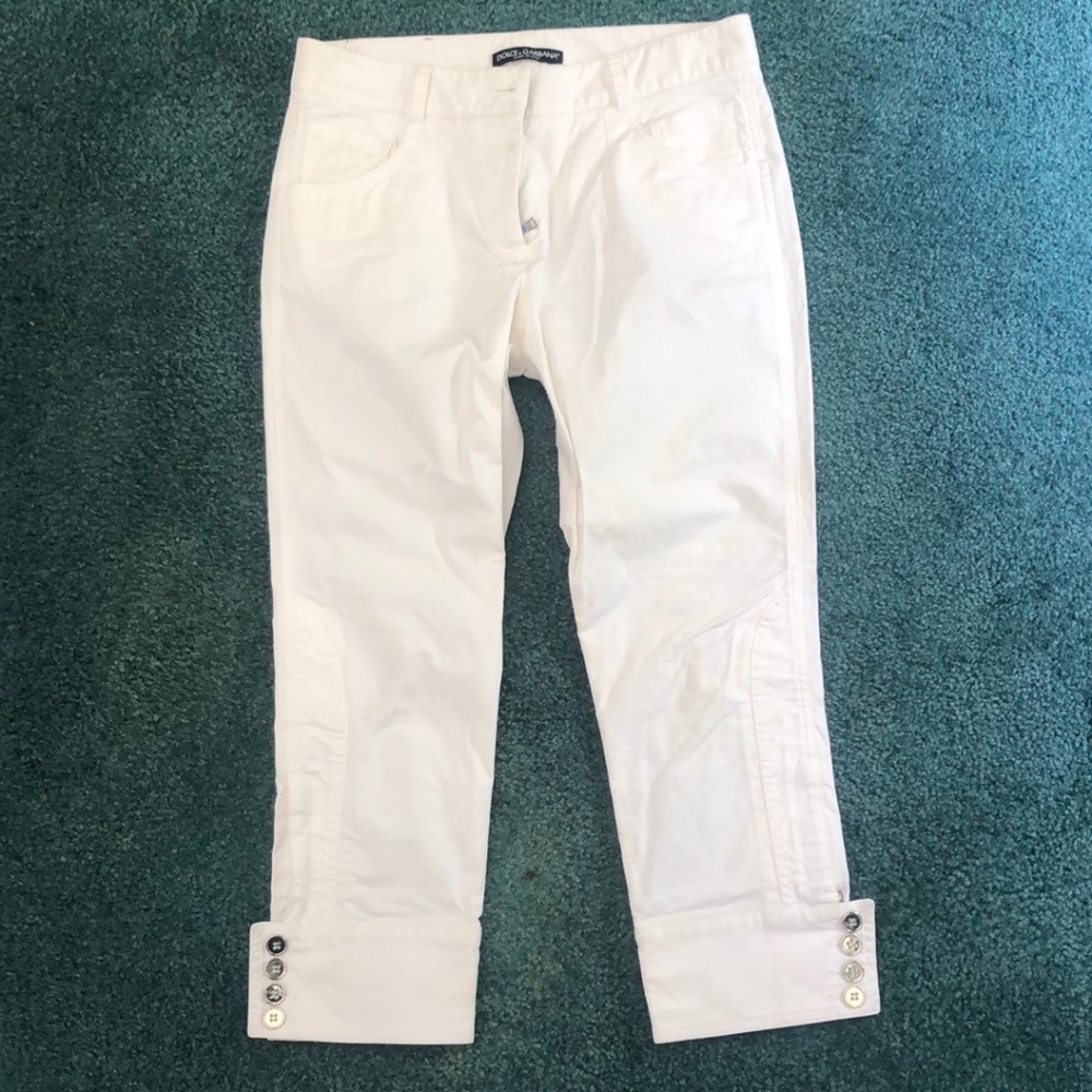 Dolce & Gabbana White Pants Women's - Size 38 W/ Coa - Picture 4 of 9